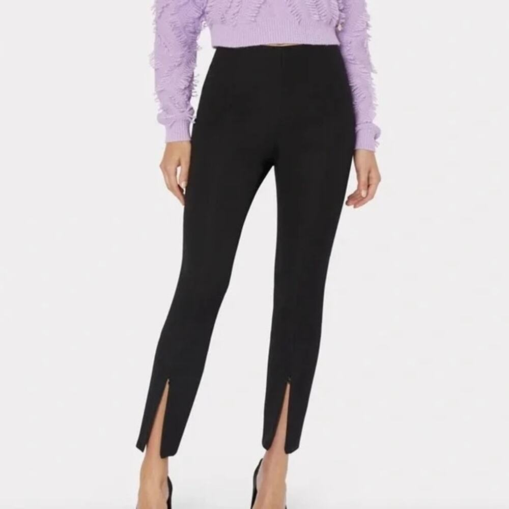 MILLY Reagan Bi-Stretch Ankle Zip Cigarette Pants Black Women's Size 6
